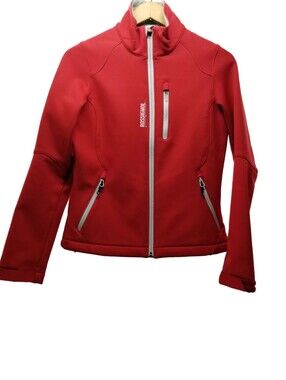 Rossignol Women's 307 Carmin Red Ski Softshell Jacket with White Zippers